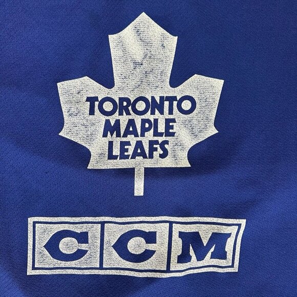 Vintage CCM Maska Toronto Maple Leafs NHL Hockey Practice Jersey Mens XL Blue - Picture 3 of 6